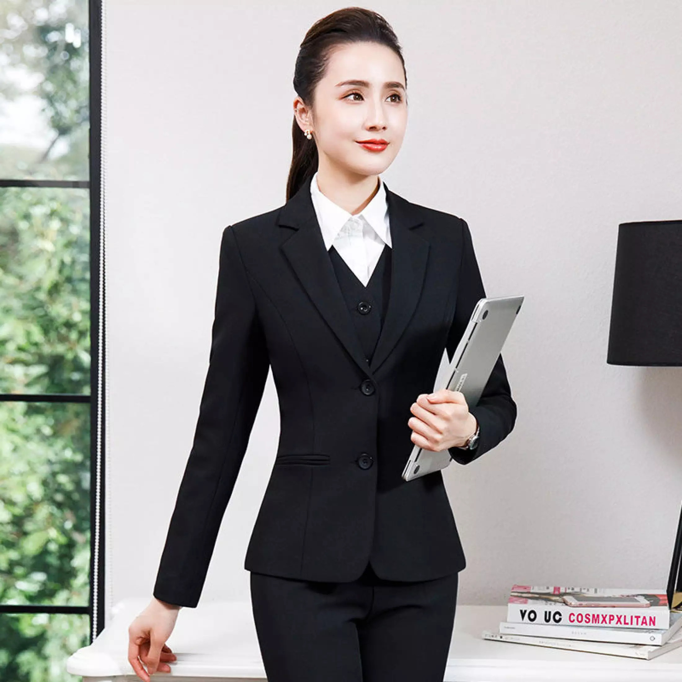 Set bộ vest công sở phong cách Hàn Quốc( không kèm áo trong)