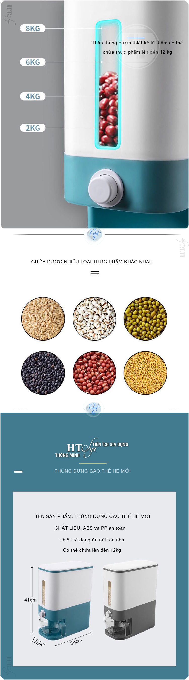 THÙNG ĐỰNG GẠO GIA ĐÌNH 5 KG