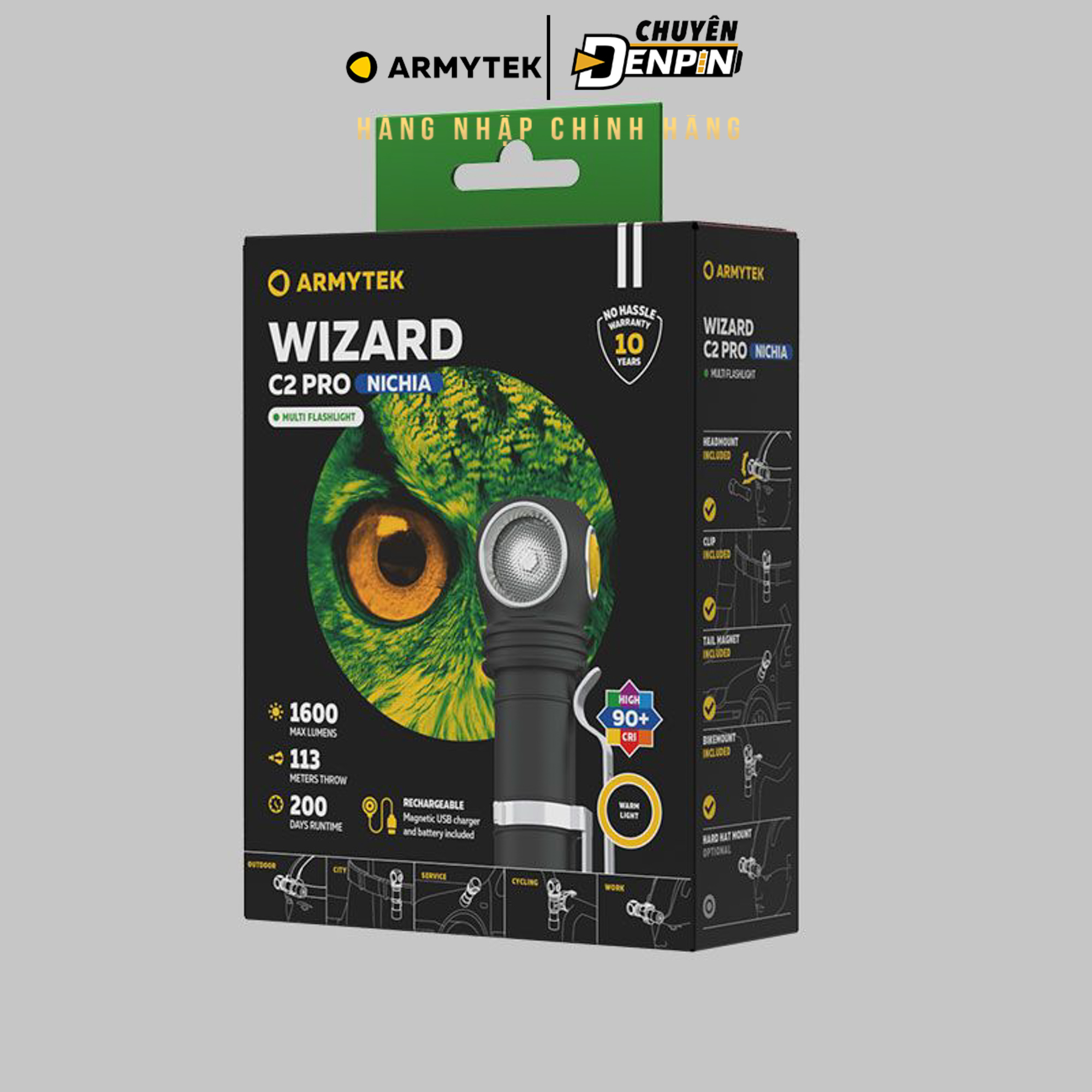 Đèn Pin đội đầu Armytek Wizard C2 Pro - LED Nichia