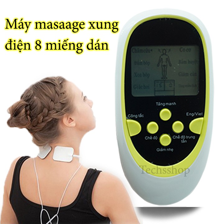 Máy massage xung điện 8 miếng dán, Máy mát xa châm cứu, Máy matxa xung điện, Máy massage châm cứu