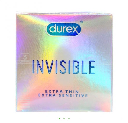 Bao cao su durex mỏng invisible hộp 3 chiếc