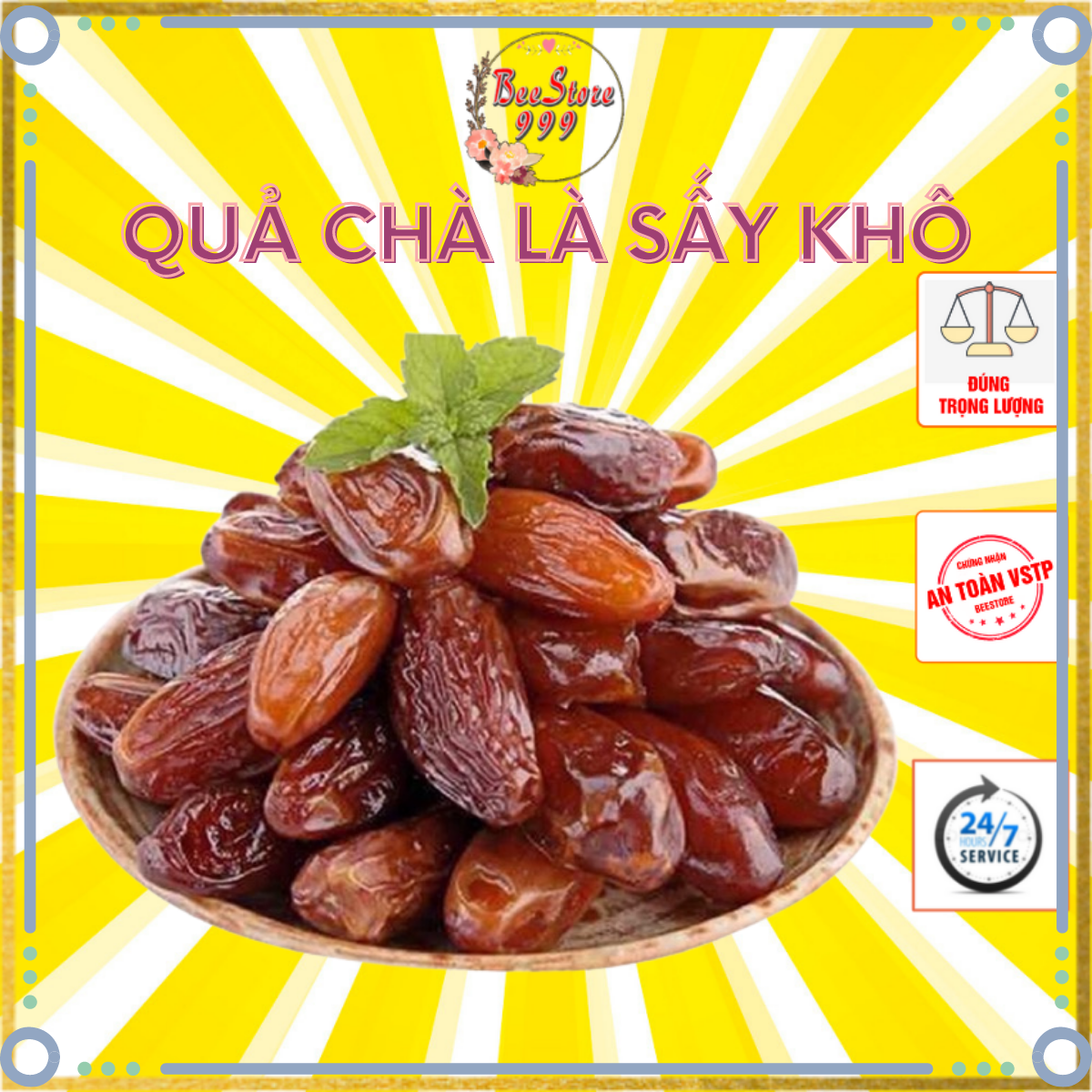 ( Sẵn Hàng - Giao Được HCM ) 1kg Quả Chà Là Sấy Khô