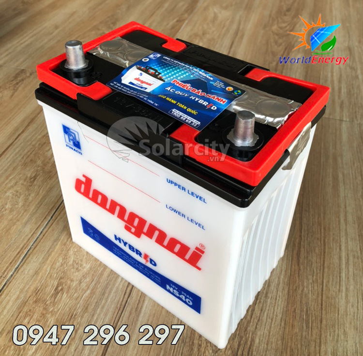 ẮC QUY ĐỒNG NAI NƯỚC 12V-35Ah (NS40) ( bình mới không kèm axit)