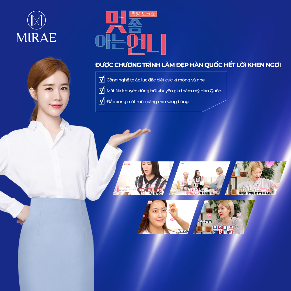 Mặt nạ Mirae EX8 phút dưỡng trắng cấp tốc - Oxygen cung cấp độ ẩm giúp da sáng bóng