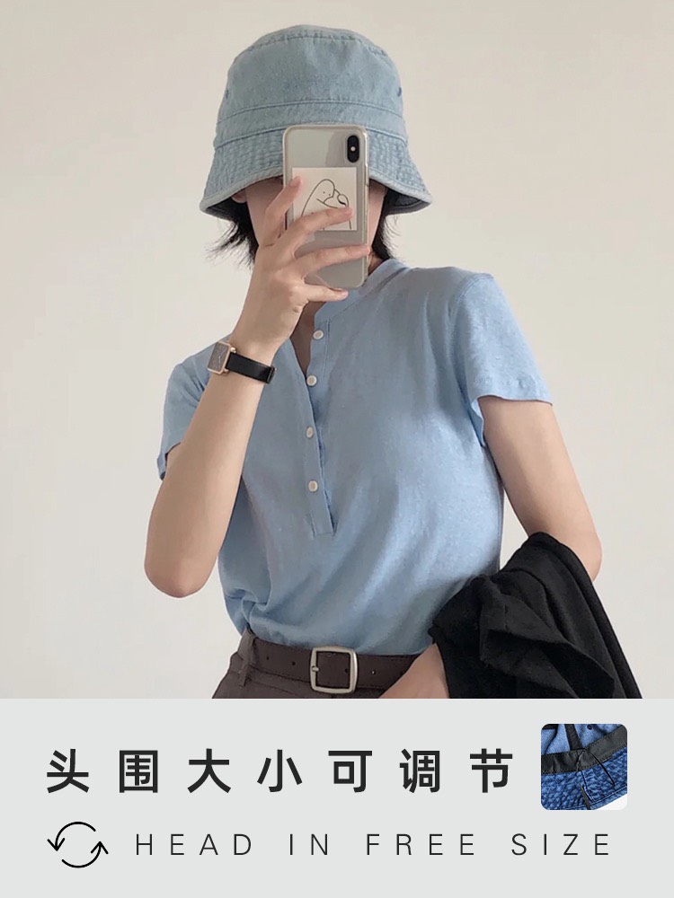 Mũ bucket denim trơn mẫu mới