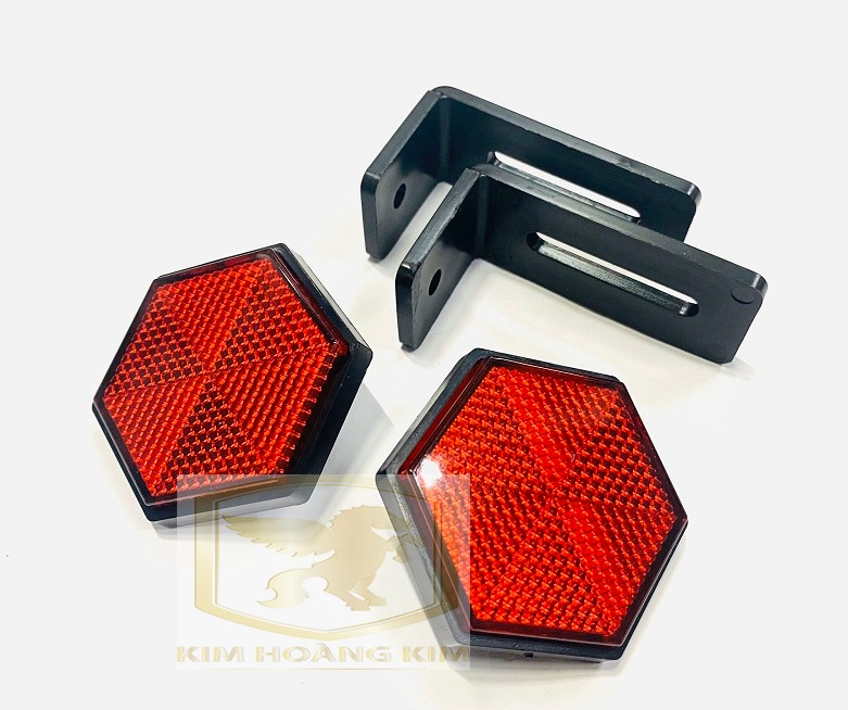 Cặp mắt mèo Lục Giác gắn biển số Xe máy...màu Đỏ