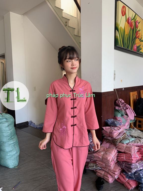 [HCM]Đồ lam đồ đi chùa đồ phật tử - cổ tàu thêu