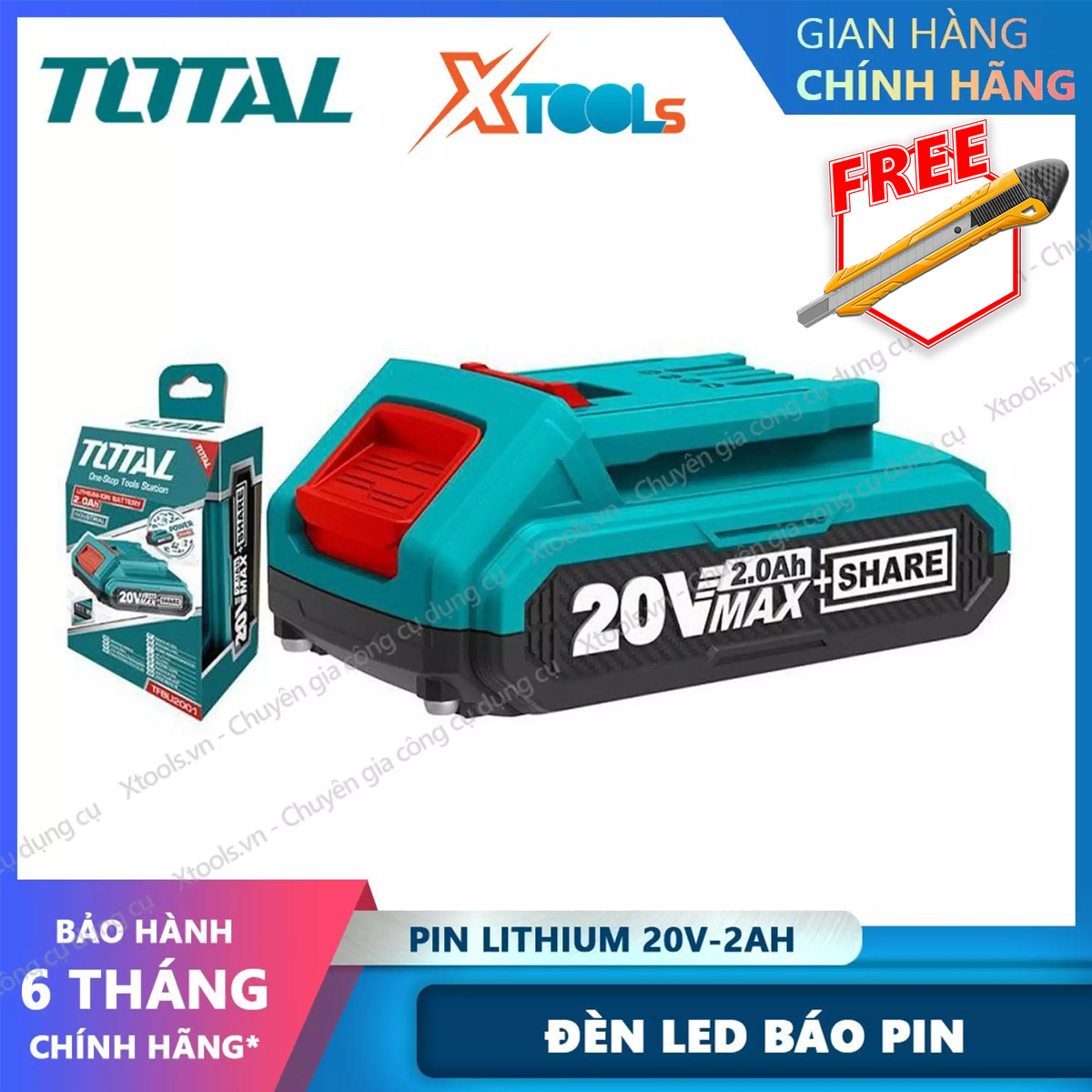 XTools 20V 2.0ah total tfbli2001 rechargeable lithium battery 20V for various types of lithium battery total, with LED indicator for genuine product
