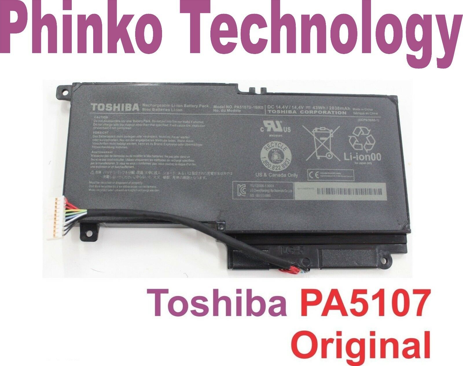 🎁PIN ZIN 🎁 Pin Laptop Toshiba PA5107U-1BRS L50-A  L40-A L50D-A L55 L55D L55t