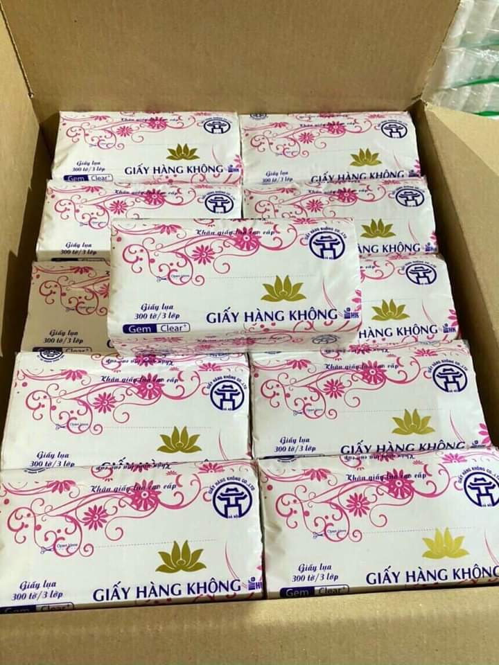 Combo 10 bịch giấy rút lụa hàng không 300 tờ 3 lớp