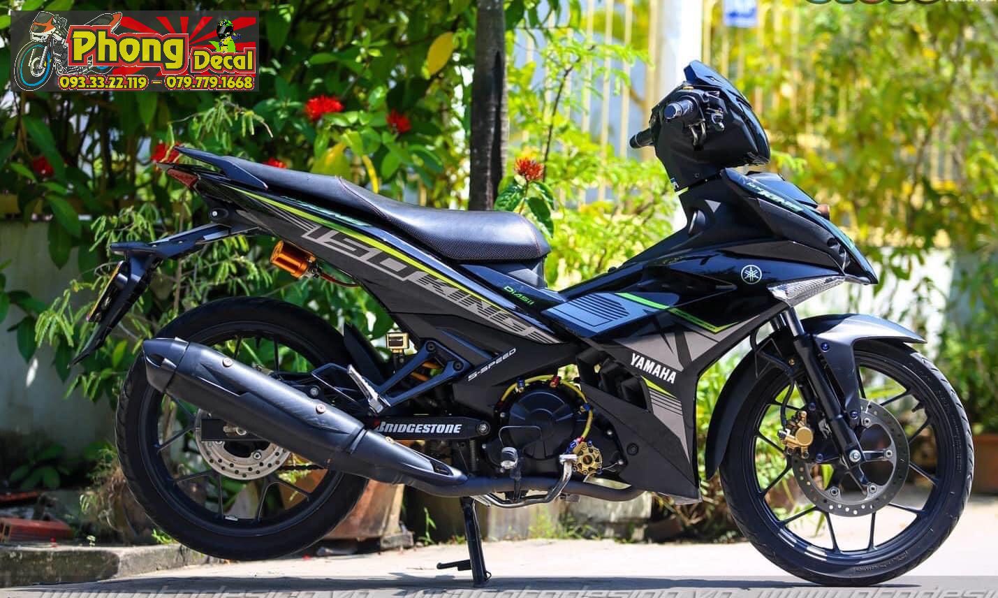 Tem rời ex 150 mx king dán xe đen - tặng logo - ver 15