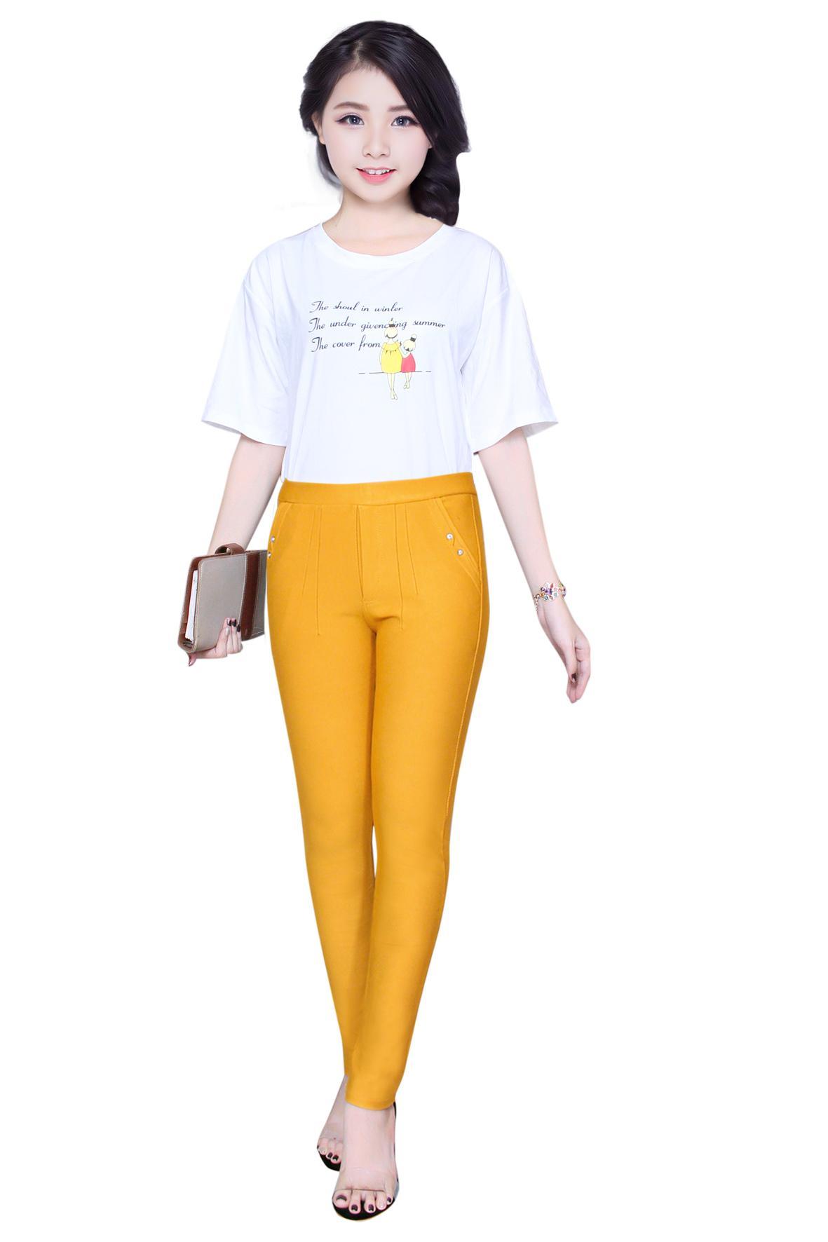 Quần Dài Nữ Lưng Chum Thun Cotton Co Giản 4 Chiều Thd06(lưng tròn 2 nút đá)