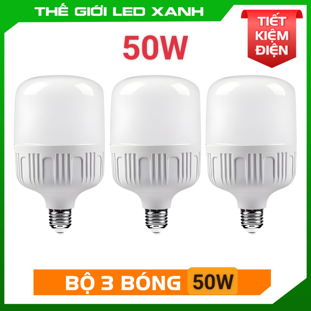 [ Giá Sỉ ] Bộ 3 bóng đèn LED 50W siêu sáng, siêu tiết kiệm điện