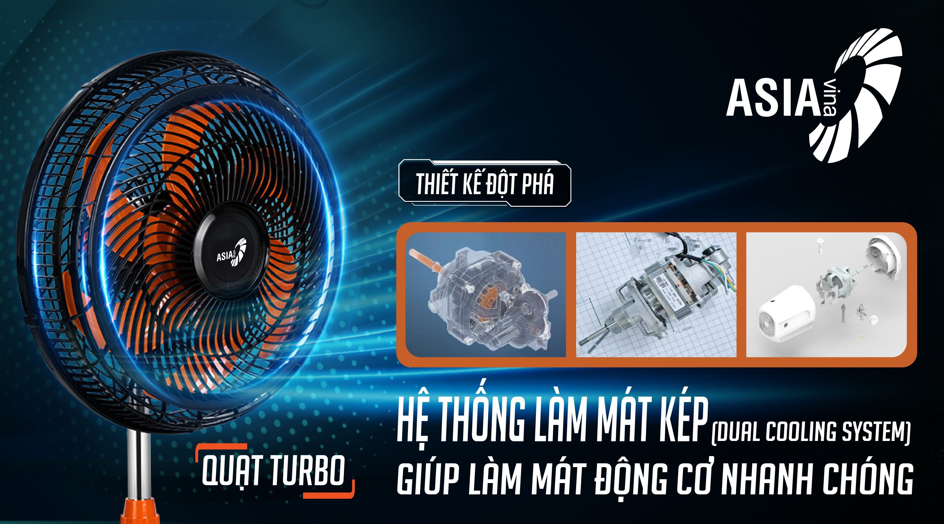 Quạt lửng Asia Turbo ATB1601 ( Bảo hành chính hãng)