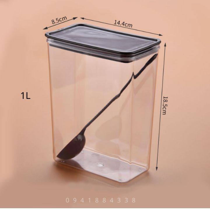 Hộp Đựng Cafe, Bột, Hạt Loại 1L Kèm Thìa