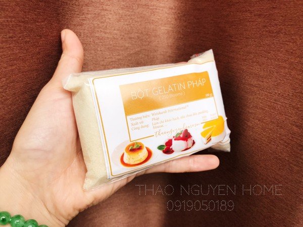 Bột Gelatin Pháp gói 100gr (tách từ bao 25kg nhập khẩu)