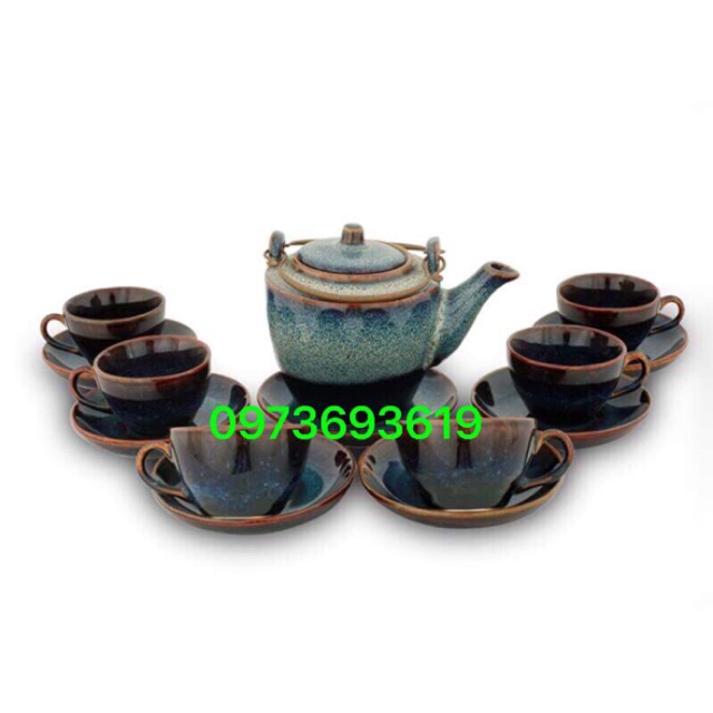 Ấm chén hoả biến Bát Tràng -  TRUNG HANH BAT TRANG CERAMICS