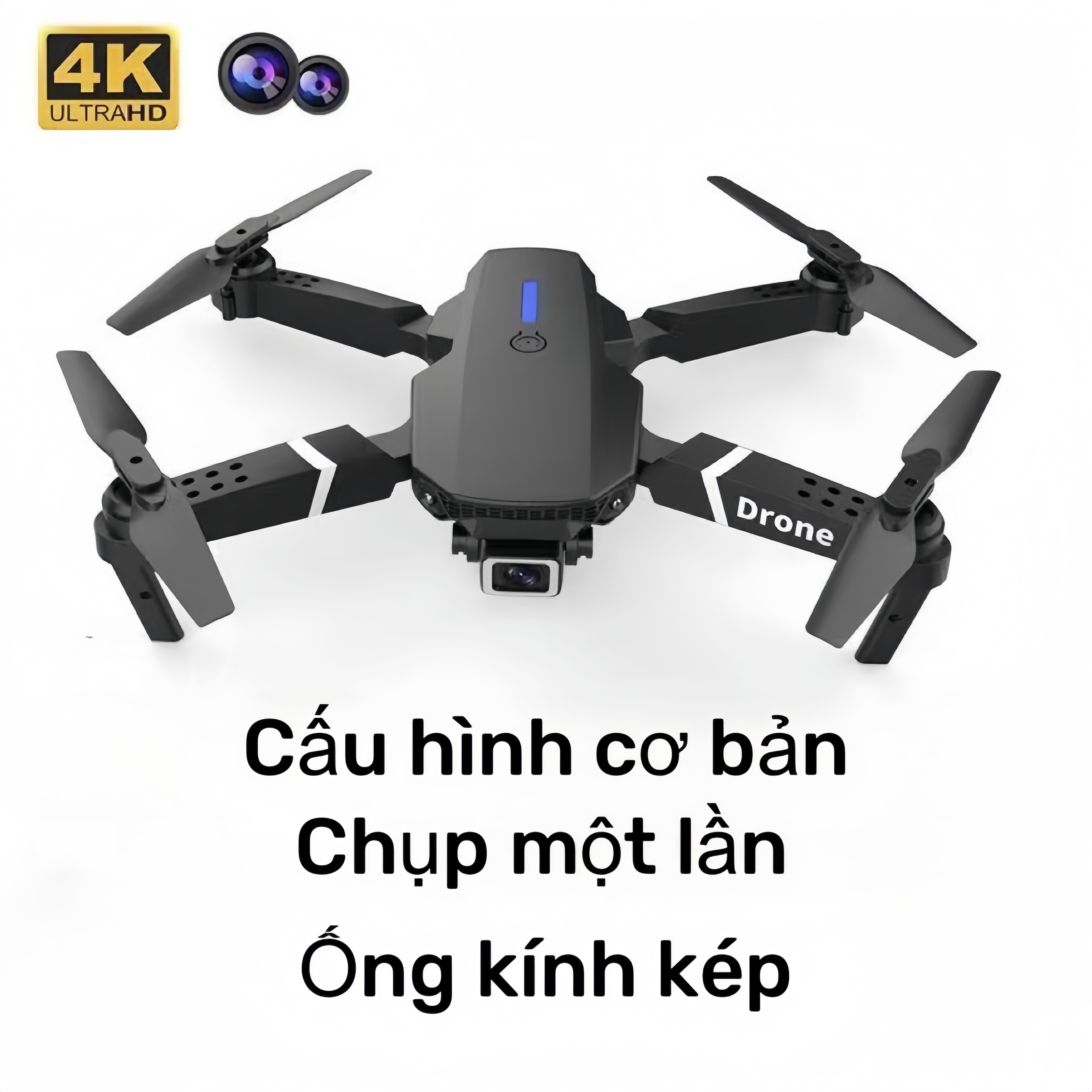 E88pro Flycam Drone Quadcopter 4k HD, Camera kép