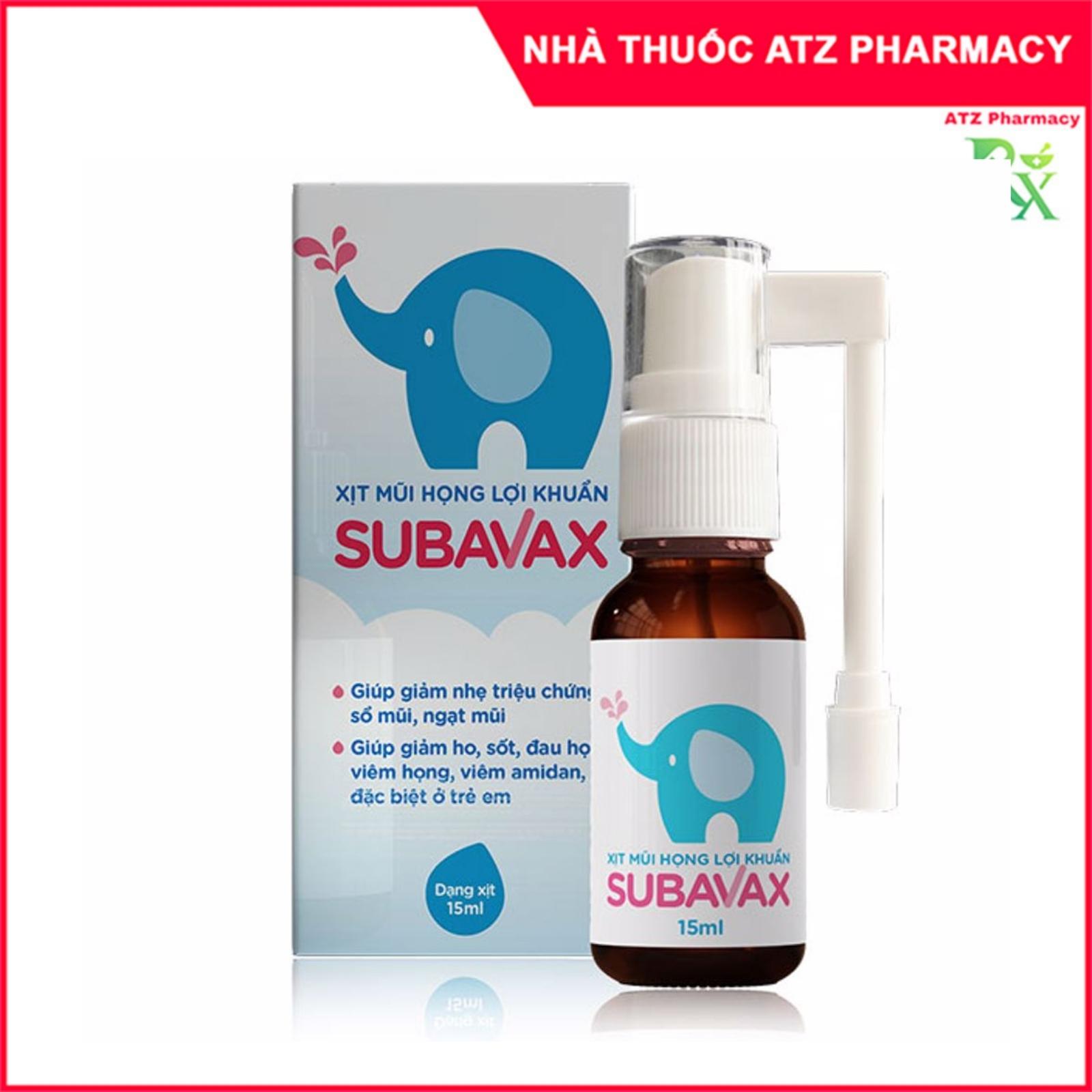 Dung dịch xịt mũi họng lợi khuẩn Subavax bảo vệ đường hô hấp trên - ATZ Pharmacy