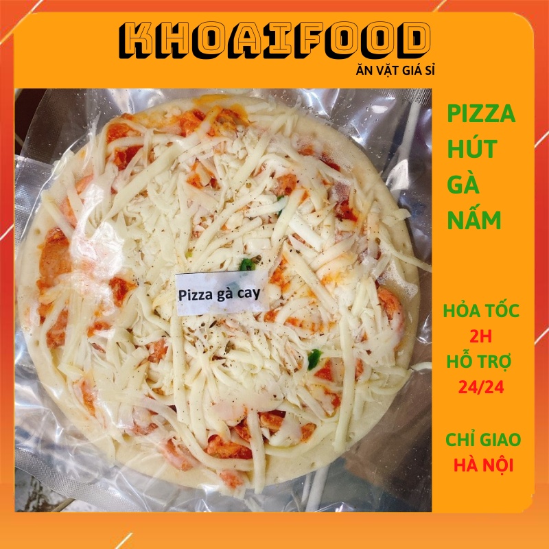 Pizza làm sẵn size 16 cm nhiều phô mai vị gà nấm