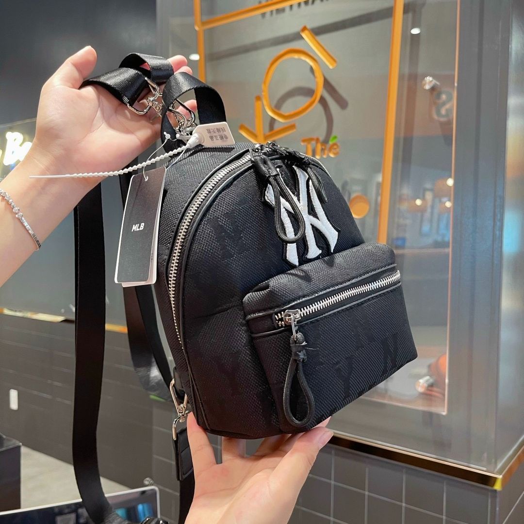 Balo Mini MLB NY Monogram Nylon Jacquard Backpack Full Tag Mac