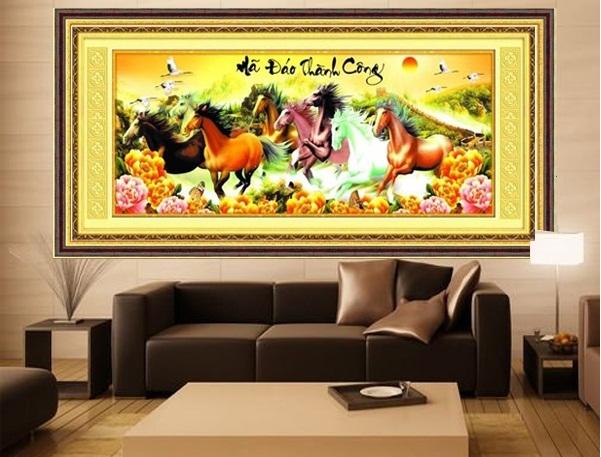 Tranh đính đá 5d - mã đáo thành công 111 siêu thị tranh thêu