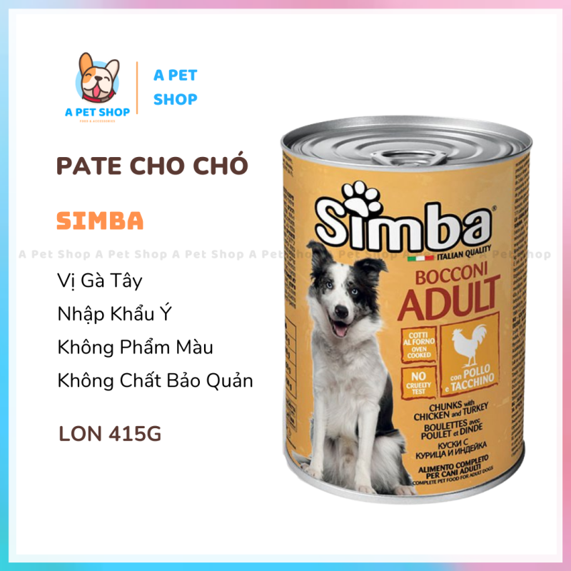 Thức Ăn Chó Pate Cho Chó SIMBA 415g Vị Gà Tây Dành Cho Tất Cả Các Giống Chó Mọi Lứa Tuổi A Pet Shop