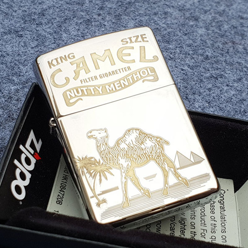 Zippo Camel Khắc CNC ZK139 - Zippo USA chrome bóng khắc lạc đà - DEVA