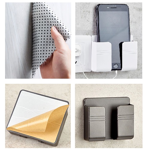 KỆ ĐỰNG REMOTE, TREO ĐIỆN THOẠI, TREO SẠC ĐIỆN THOẠI DÁN TƯỜNG NHIỀU MÀU_Đế Remote treo điện thoại móc dán tường móc treo đồ móc treo chìa khoá