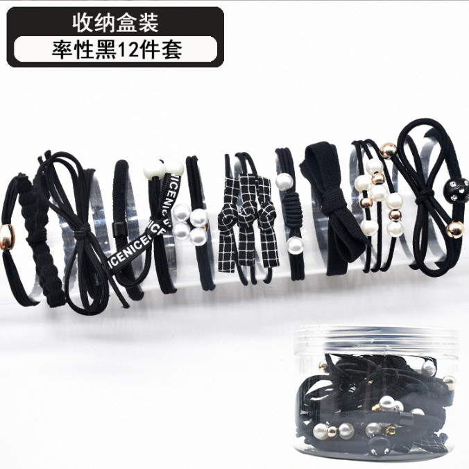 Hộp 12 dây chun buộc tóc nữ mix mẫu cực xinh mim hop12chun269
