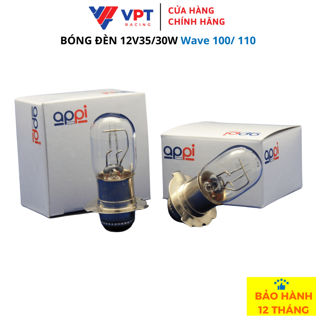Bóng đèn siêu sáng 12v35/30w wave 100/ 110/ 3sb202 /chính hãng appi