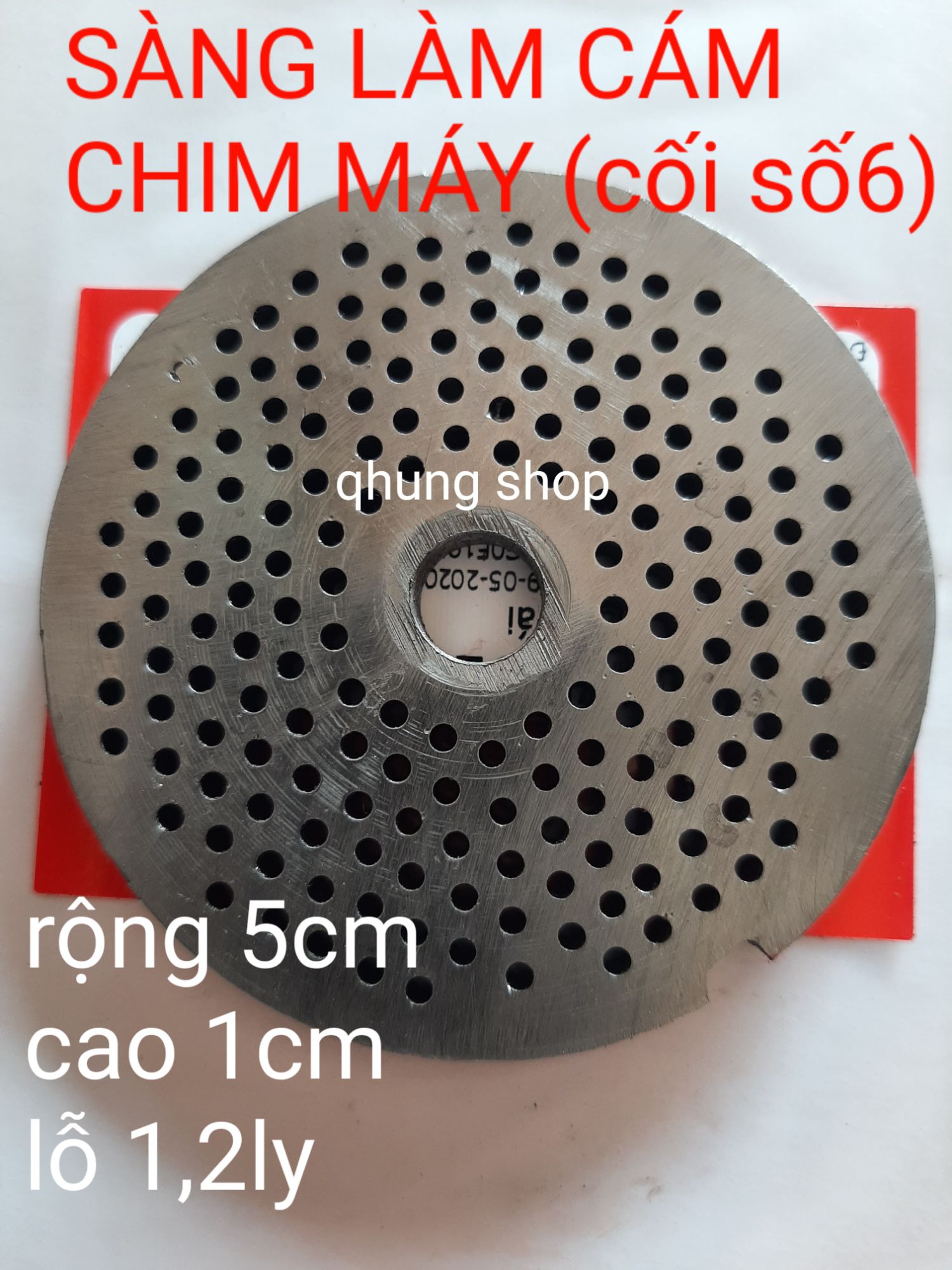 Sàng làm cám chim cối 6 sàng lỗ 1.2ly