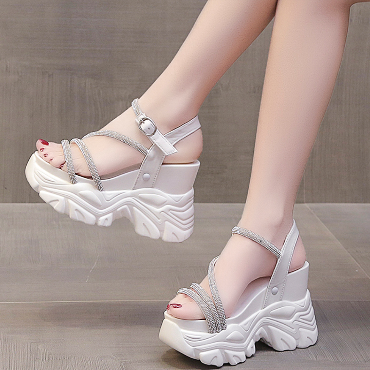 Sandal 10CM quai chéo đính đá X690-405