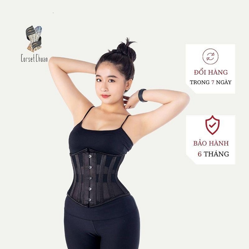 Gen nịt bụng Corset chuẩn - Corset lụa 25 xương
