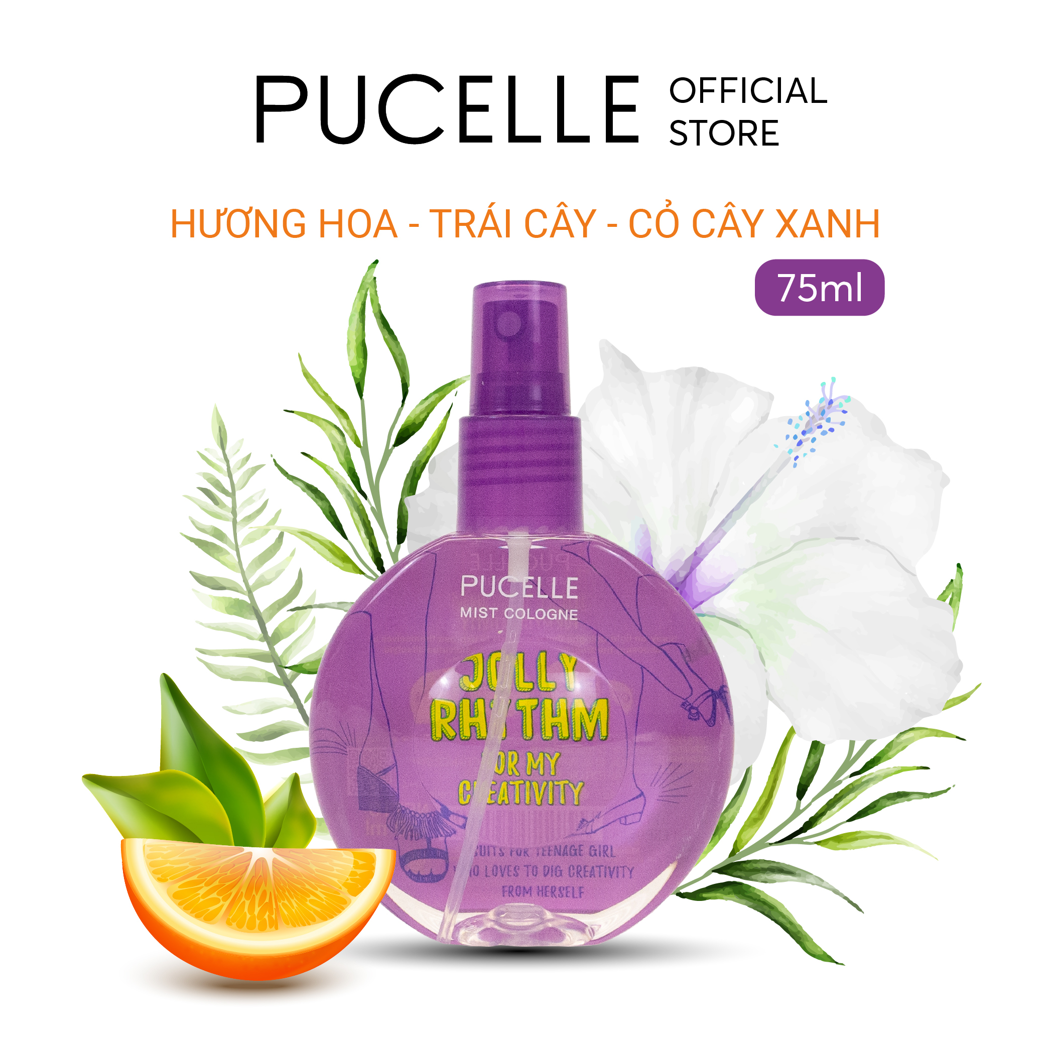 Nước Hoa PUCELLE MIST COLOGNE JOLLY RHYTHM FOR MY CREATIVITY 75ml