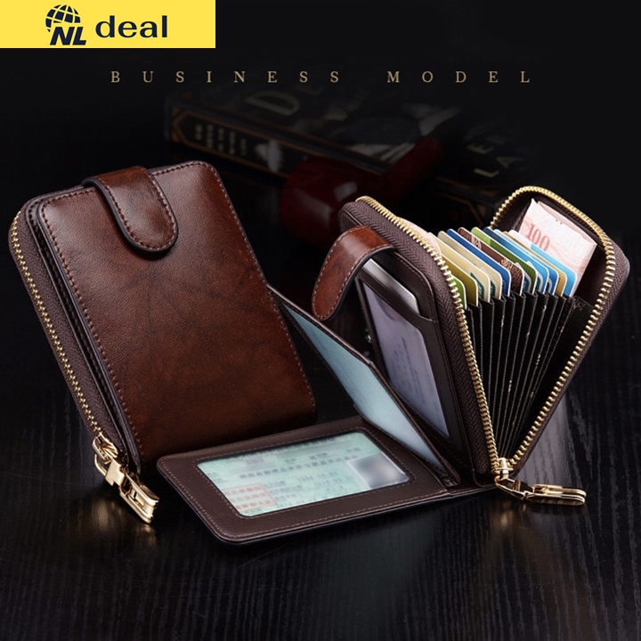 Nldeal Ví Ngang Dido ST2965 Ứng Dụng Công Nghệ RFID Nhiều Ngăn Đựng Tiền, Thẻ ATM Chất Liệu Da Cao Cấp