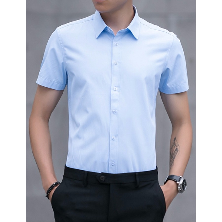 [HCM]Áo sơ mi nam ngắn tay tím than