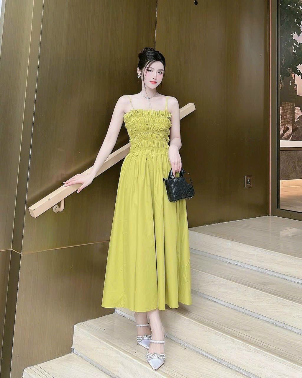 Đầm nữ dáng dài cột nơ lưng siêu xinh phù hợp đi chơi đi tiệc