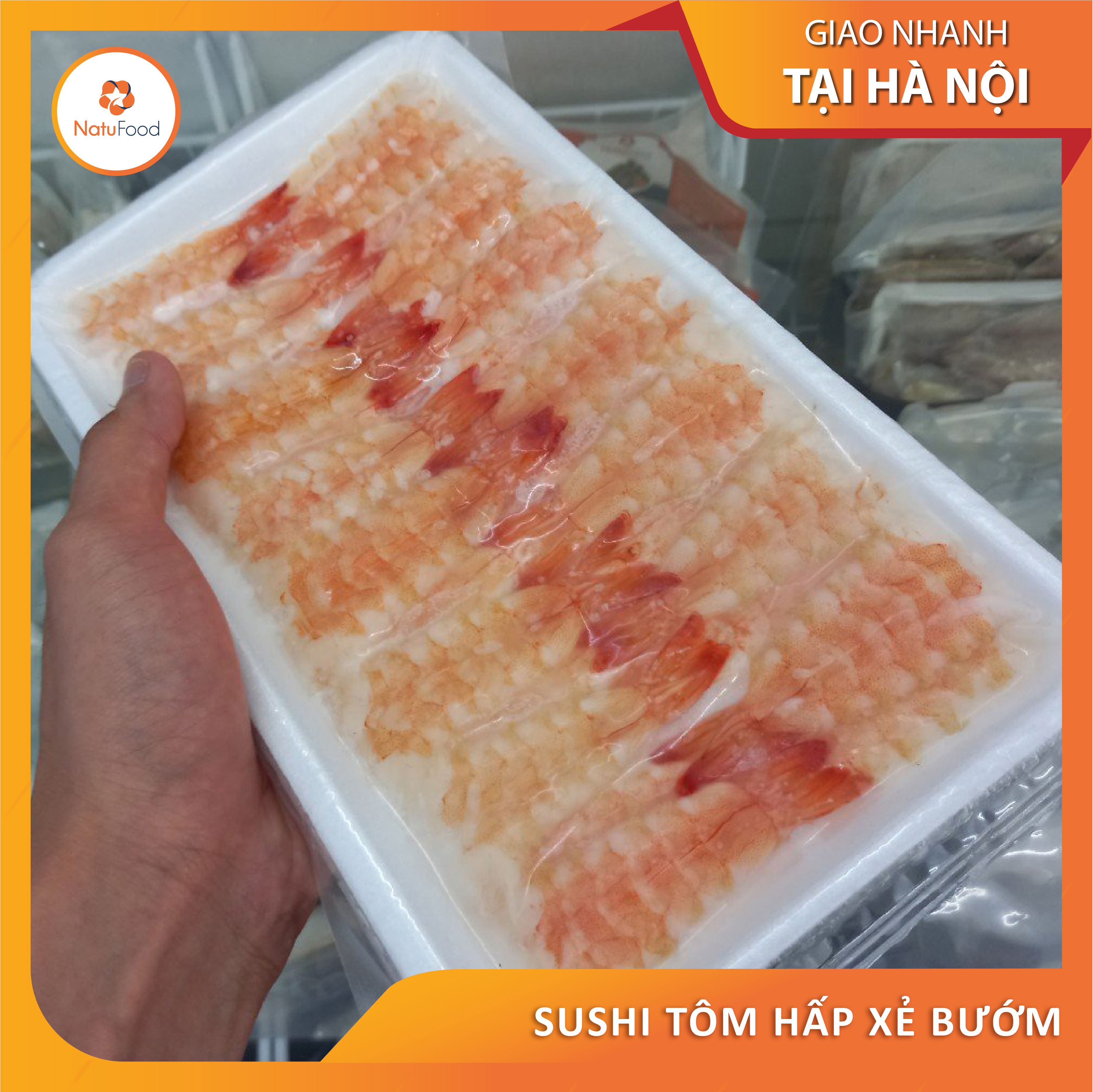 Sushi Tôm Hấp Xẻ Bướm Khay 140G NatuFood Chỉ Giao HN