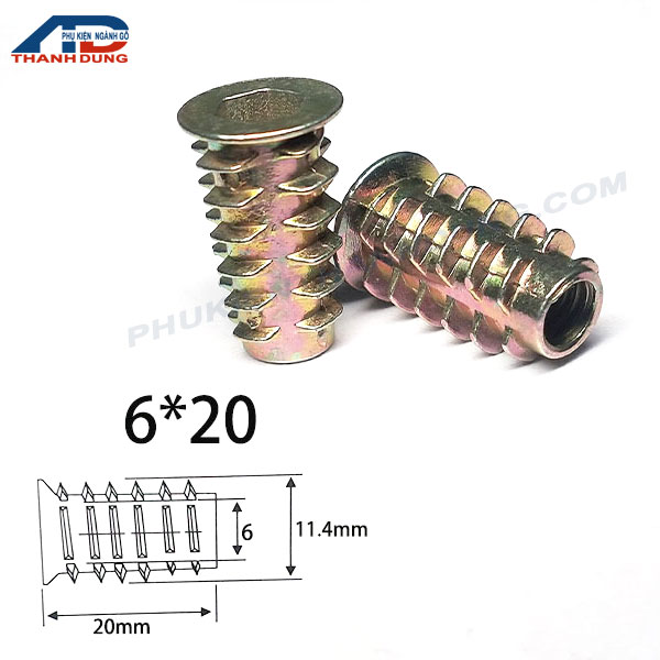 [GỐI 50 CON]Ốc Cấy Gỗ Có Vành M6x20