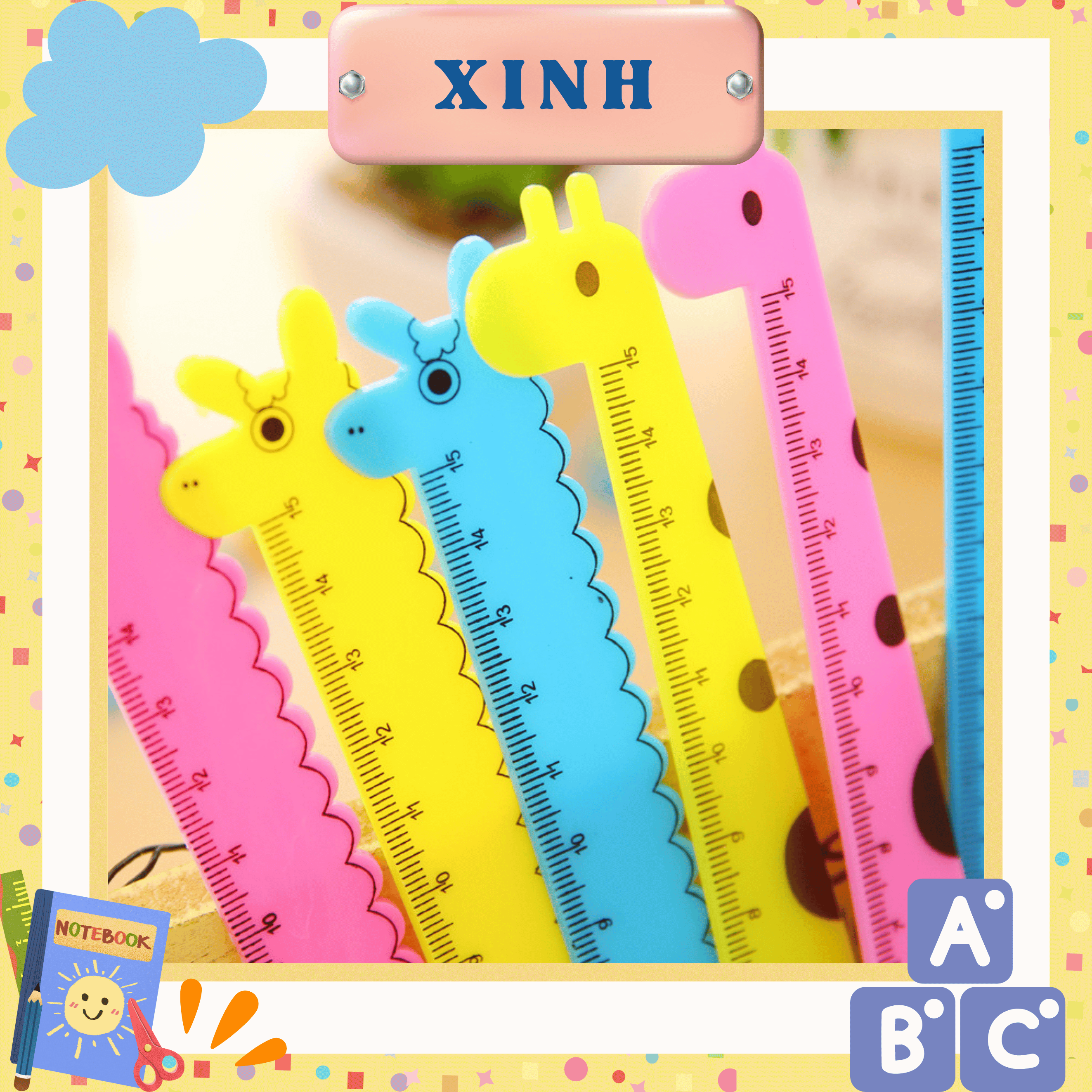 Thước kẻ học sinh hoạt hình 15cm