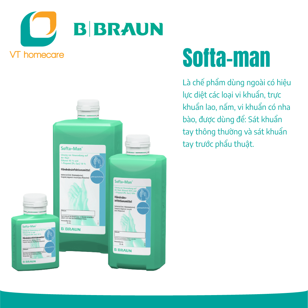 Dung dịch sát khuẩn tay nhanh Softa-man (1000ml)
