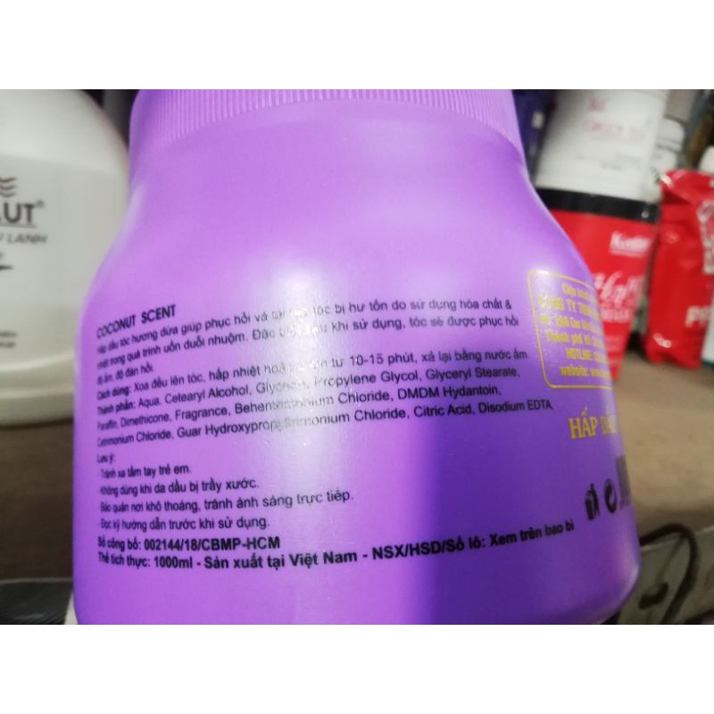HẤP dầu  KENIMY 1000ML hương dừa sữa , phục hồi tóc .