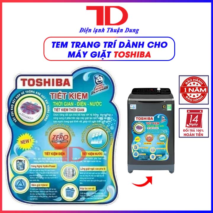 Tem dán máy giặt Toshiba, Tem máy giặt - Điện Lạnh Thuận Dung
