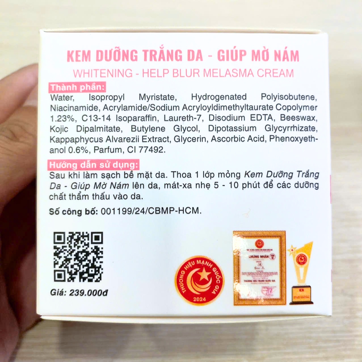 [Tặng 2 mặt nạ] Kem Dưỡng Trắng, Mờ Nám, Tàn Nhang Mỹ phẩm Faceplus+ (10g)