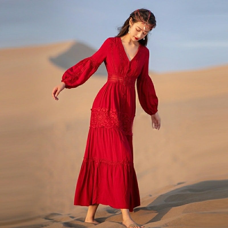 Váy Boho Vintage Ảnh Thật