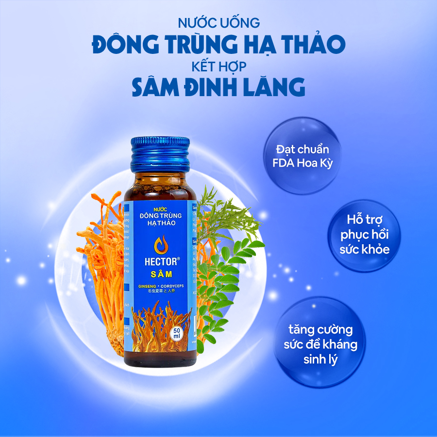 Combo 2 chai nước uống Đông Trùng Hạ Thảo Hector Sâm (50mlx2)