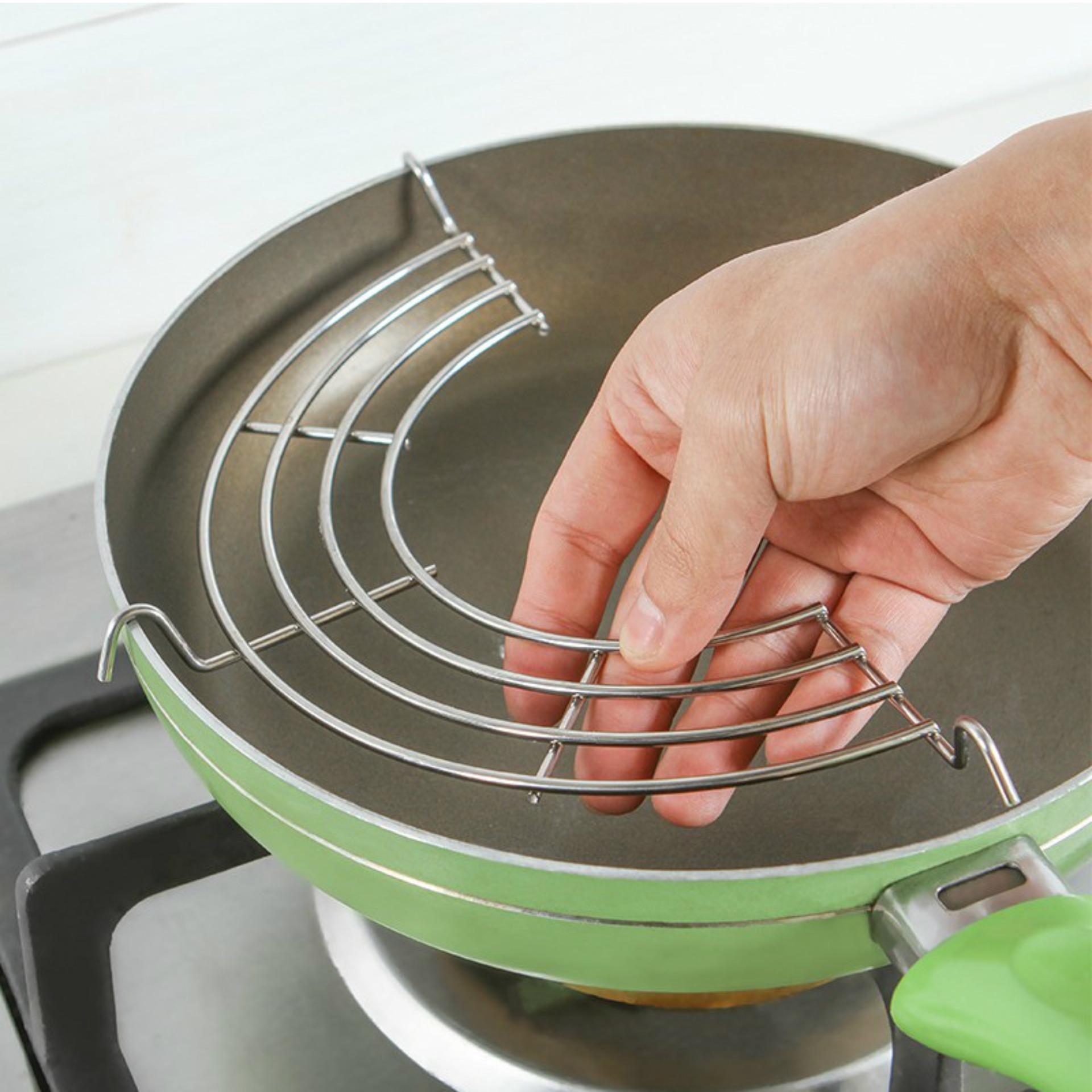 Vỉ gác chảo ráo dầu mỡ bằng inox (Chọn Size)