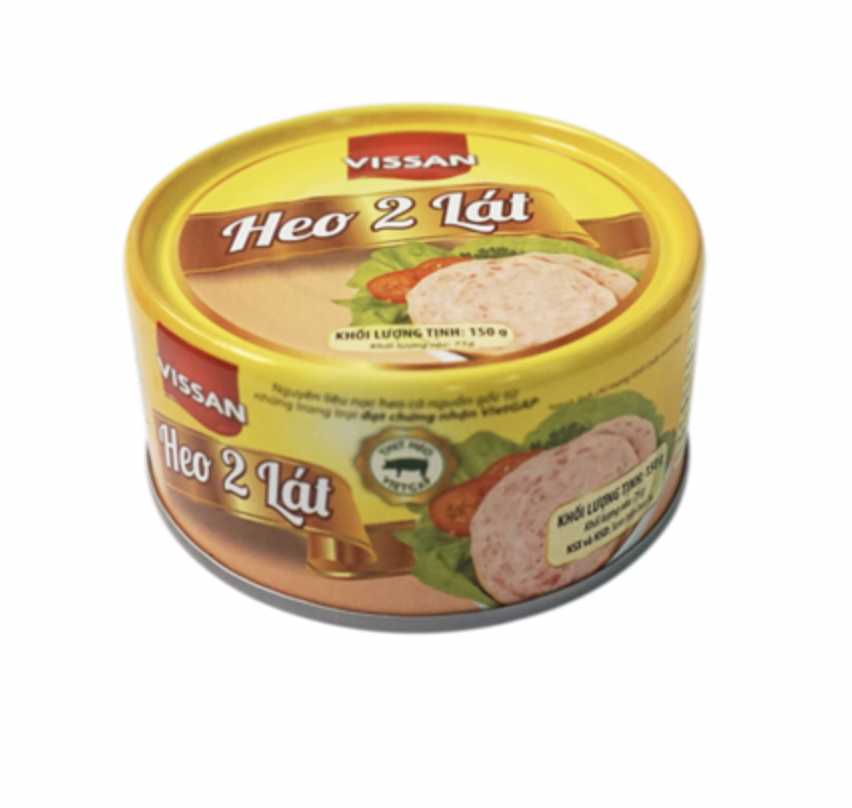 Heo 2 lát lon in 150g Vissan