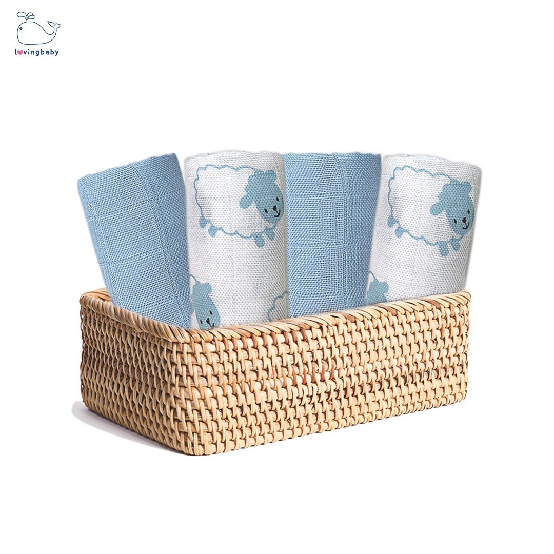 Khăn sữa sợi tre cho bé - 30x30cm (6 chiếc/hộp)